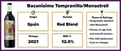 Bacanisimo Tempranillo/Monastrell 2021