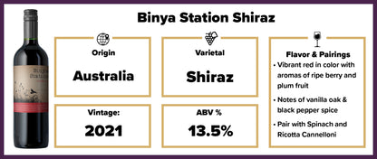 $6.99 Binya Station Shiraz 2021