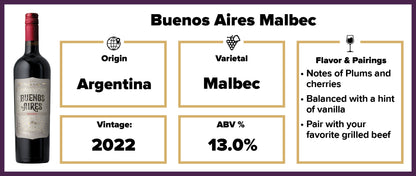 $6.99 Buenos Aires Malbec 2022