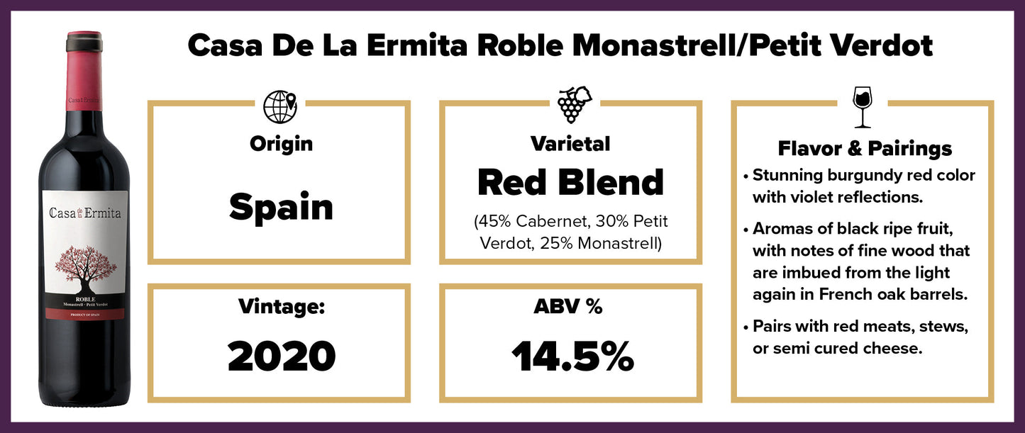 $6.99 Casa De La Ermita Roble Monastrell/Petit Verdot 2020