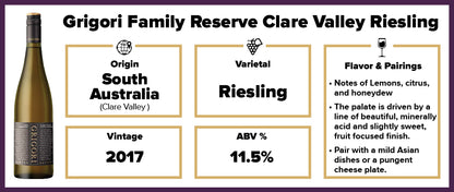 Grigori Family Reserve Clare Valley Riesling 2017