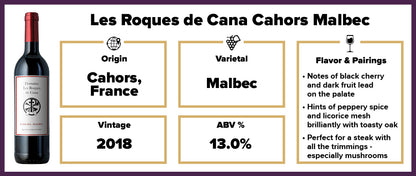 Les Roques de Cana Cahors Malbec 2018