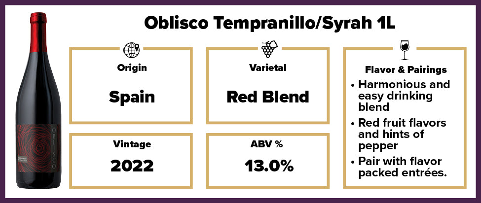 Oblisco Tempranillo/Syrah 1L 2022