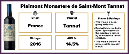 Plaimont Monastere de Saint-Mont Tannat 2016