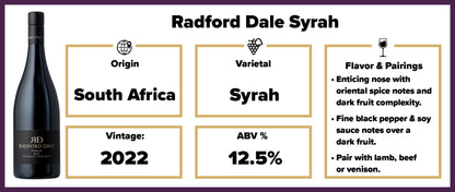 $8.99 Radford Dale Syrah 2022