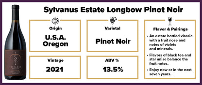 Sylvanus Estate Longbow Pinot Noir 2021