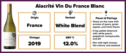 Alacrite Vin Du France Vin Blanc 2019