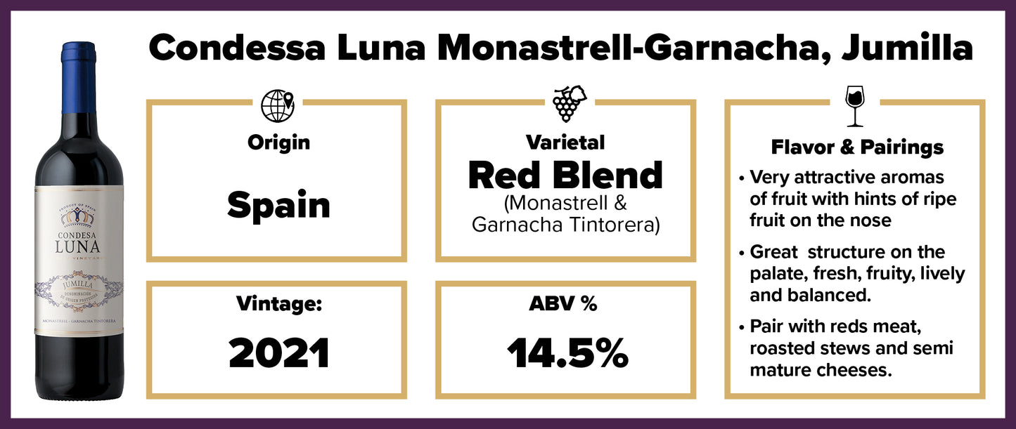 Condessa Luna Monastrell-Garnacha, Jumilla, 2021