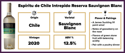 Espiritu de Chile Intrepido Reserva Sauvignon Blanc 2020