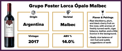 Grupo Foster Lorca Opalo Malbec 2017