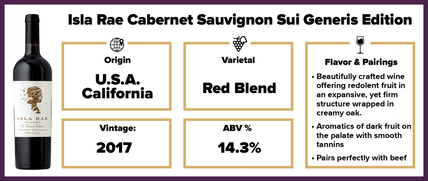 Isla Rae Cabernet Sauvignon Sui Generis Edition 2017