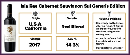 Isla Rae Cabernet Sauvignon Sui Generis Edition 2017