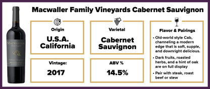 Macwaller Family Vineyards Cabernet Sauvignon 2017