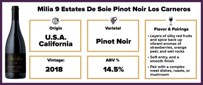 Milia 9 Estates De Soie Pinot Noir Los Carneros 2018