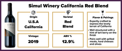 Simul Winery California Red Blend 2019