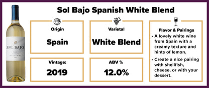 Sol Bajo Spanish White Blend 2019