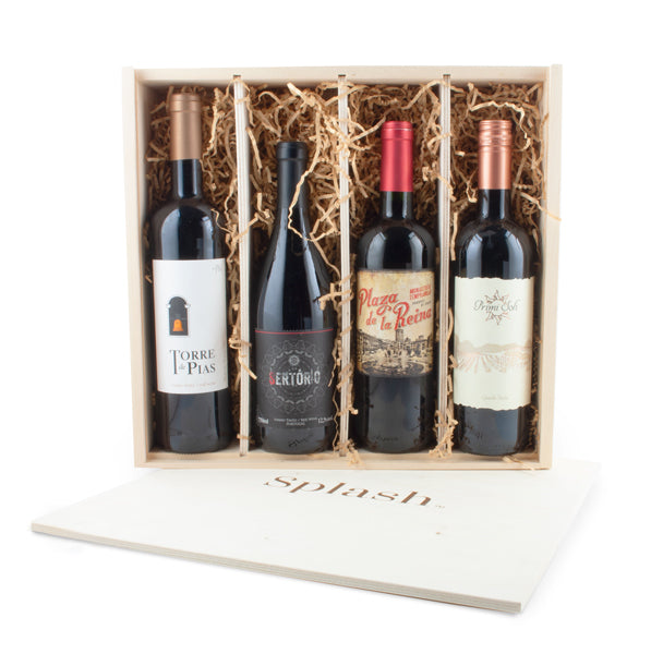 Splash Wines Wood Box Discovery 4-Pack Gift